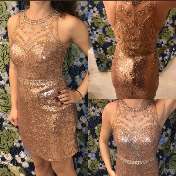 Dresses & Skirts - Sequined Rose Gold Dress